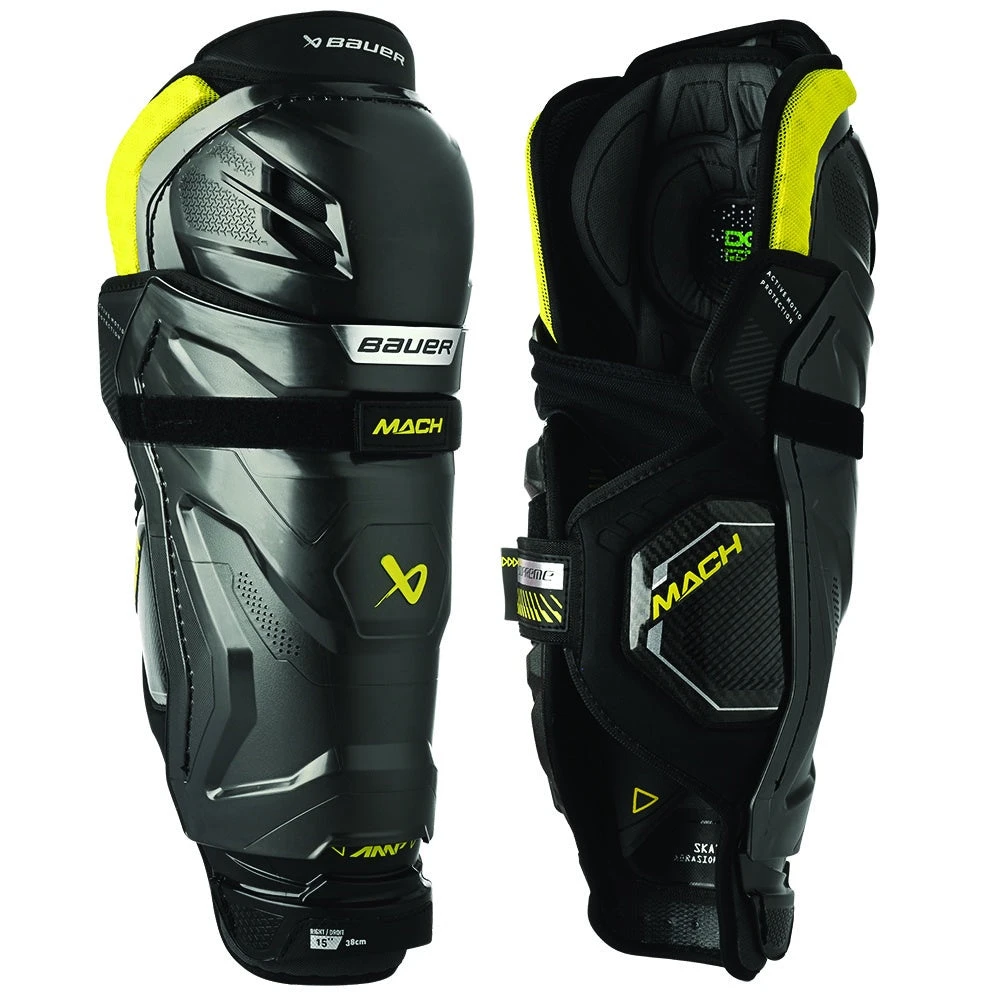 Bauer Supreme Mach Intermediate Ice Hockey Shin Guards 3 Bauer Supreme Mach Intermediate Ice Hockey Shin Guards