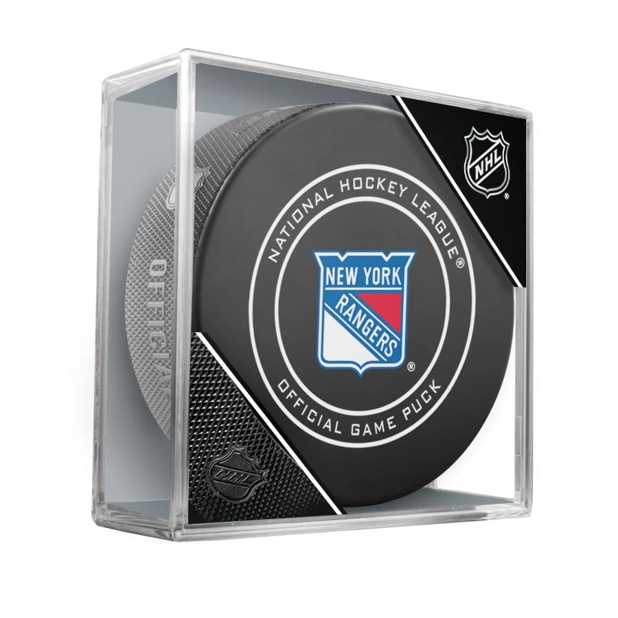 Inglasco 2018-19 NHL New York Rangers Official Game Puck & Cube Display 3 Inglasco 2018-19 NHL New York Rangers Official Game Puck & Cube Display